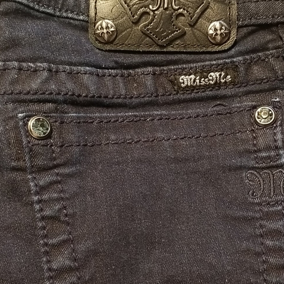 Miss Me Dark Blue Sequined Jeans - Picture 6 of 8